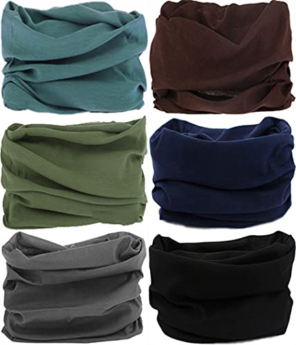 VANCROWN Headwear Head Wrap Sport Headband Sweatband 220 Patterns Magic Scarf 12PCS & 6PCS 12 in 1 (6PCS.Solid Color 2)