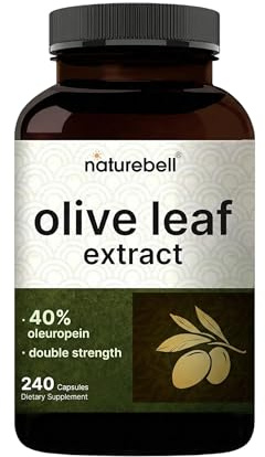 NatureBell Olive Leaf Extract - 240 Capsules - High Strength 50:1 Concentrated Extract with Oleuropein - Immune, Heart & Circulation Support*