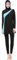 BOZEVON Women Full Length Muslim Swimwear Suit 2 Pieces Long Sleeve Swimsuit, Black+Blue, XL