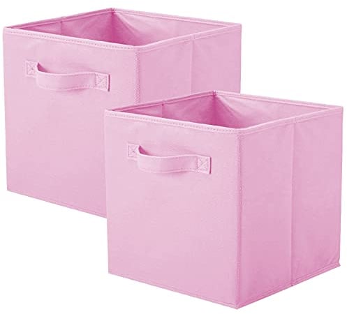 Powerking Cesta Plegable de Almacenamiento de Ropa Cubos, contenedores y cajones (rosado, 2)