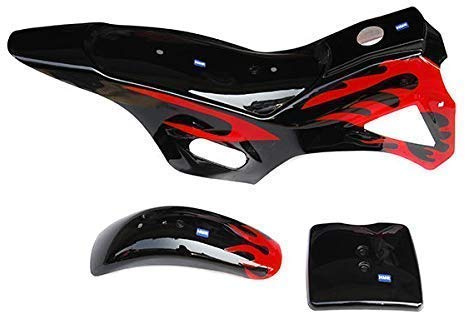 Verkleidungs SET Schwarz + Rot für 49 ccm Dirt Bike Pit Bike