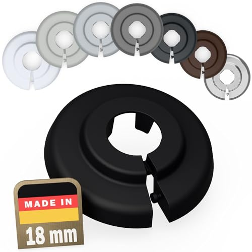 FUX 6 Stück Einzel Heizungsrohr Rosette - verschiedene | Werkzeuglose Klick-Montage, wiederverwendbar, PVC-freies Polypropylen, für Boden und Wand, Made in Germany