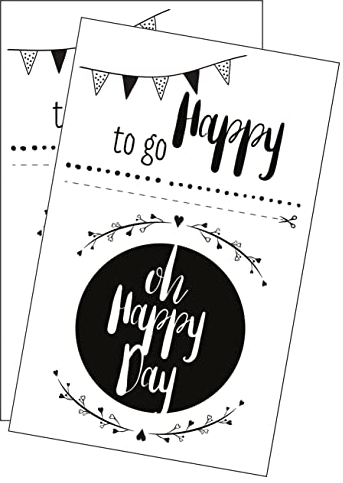 Rayher 50026000 Abziehmotive Happy, schwarz, hauchdünn, 2 Bögen je 10 x 16 cm, Tattoo, Aufkleber, Abziehbild, Wasserschiebebild, für glatte Oberflächen