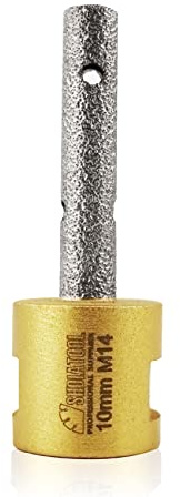 SHDIATOOL 1 stück Diamant Spirale Fräser Milling Bit M14 Gewinde Shank 14 mm 2 Fluten Metall, Kunststoff, Stein