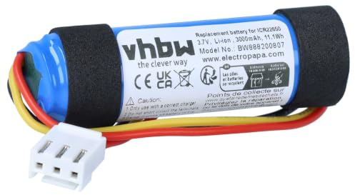 vhbw 1x Akku Ersatz für Harman/Kardon ICR22650 für Lautsprecher Boxen Speaker (3000 mAh, 3,7 V, Li-Ion)