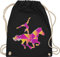 Shirtracer Turnbeutel Rucksack - Pferde und Reiten Zubehör - Voltigieren Mädchen I Geschenk Voltigieren I Volti MädchenI Pferd I Pferdemotiv - Unisize - Schwarz - voltigiertasche reit zubehöhr reiter
