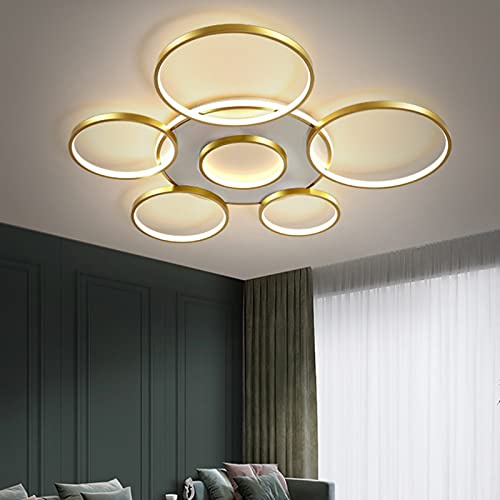 LED Deckenleuchte Moderne Wohnzimmer Lampe Ring Design Dimmbare Deckenlampe Mit Fernbedienung Innenbeleuchtung Deckenlicht Schlafzimmer Esszimmer Kinderzimmer Küche Bürolampe Dekorative Kronleuchter