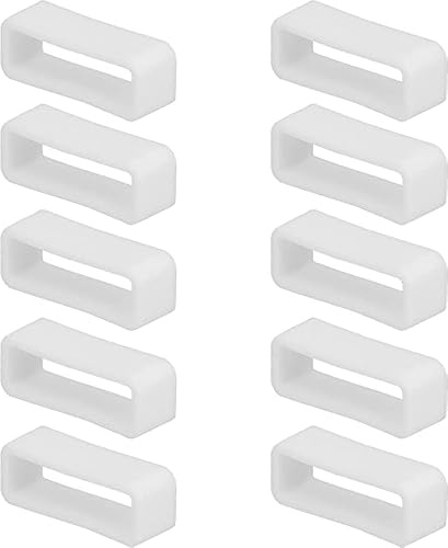 CABLEPELADO Lot de 10 goupilles en caoutchouc pour bracelet de montre - Boucle en silicone pour montre - Convient pour bracelets de 16 à 24 mm de large - Blanc