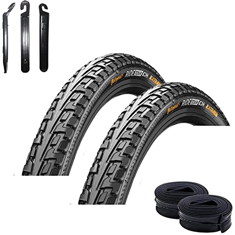 2 x Continental Ride Tour E-25 Fahrradreifen Fahrradmantel - 54-584 (27,5x2.10) + 2 Schläuche AV inkl. Reifenheber