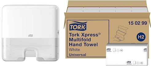 Tork Mini-Handtuchspender zur Wandmontage + Nachfüllpackung - H2 - Universal-Papierhandtücher (20x237 Blatt)