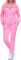 Jela London Damen Nicki Hausanzug Jogginganzug Velour Samt Jogging Freizeit Hose Kapuzen Jacke, Neon Rosa, 38-40 (L)