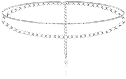 Finrezio Bracelet de Cheville en Argent Sterling 925 pour Femme Bracelet de Cheville à Double Couche Papillon étoile Perle étoile De mer Serpent Chaîne de Cheville Bijoux Réglables