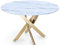 Table à Manger Ronde Design Verre marbré et Pieds dorés 4 Personnes Melissa