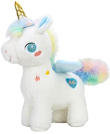 SWECOMZE Einhorn Plüschtier Einhorn Stofftier Einhorn Kuscheltier Plüsch Einhorn Groß für Baby Oder Mädchen Einhorn Geschenk zum Geburtstag (Blau,25cm)
