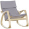 HOMCOM Silla Mecedora Tapizada en Tela Sillón Balancín Relax con Cojín Desenfundable Reposabrazos y Pies de Madera de Abedul para Salón Dormitorio 67x97x84 cm Gris