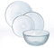 Vajilla vidrio opal Pampille blanco Luminarc 19 piezas con vajilla completa y ensaladera (Transparente)