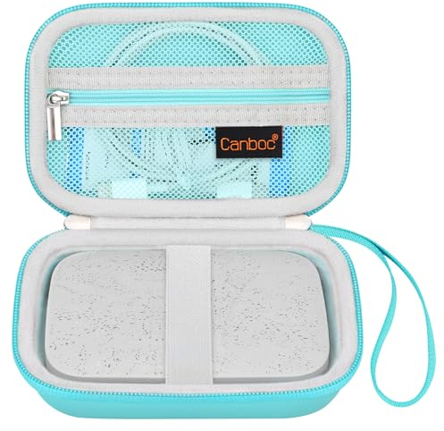 Canboc Tragetasche für HP Kettenrad Portable 2x3 Instant Photo Printer, Kodak Step Wireless Mobile Fotodrucker, Lifeprint 2x3 Fotodrucker, Reißverschluss Mesh Tasche passt Fotopapier Kabel, Grün