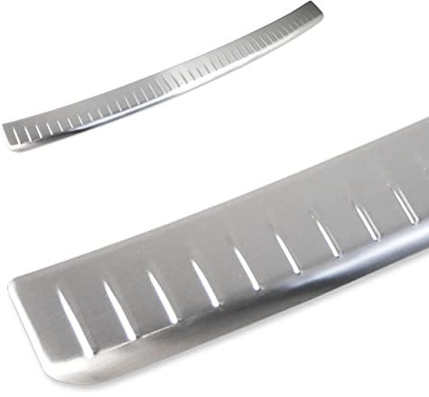 CHROMEMASTER - Ladekantenschutz Stoßstangenschutz - Kompatibel mit VW T6 Multivan 2015-2018 | Gebürsteter Edelstahl, Silber matt - Lackschutzleiste Sichert den Heckstoßfänger vor Kratzern