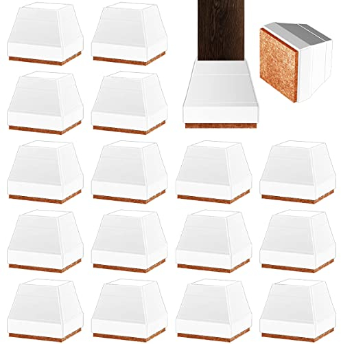 HONGECB 16 Pièces Patins pour Meubles, Pied De Chaise, Embouts De Pieds, Patin Chaise, Chaise Casquettes De Silicone De Rectangle Tampons Mobilier Table Couvre Protège, Transparent/22-35mm