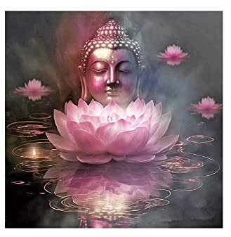 DCIDBEI DIY Diamond Painting Bouddha Lotus 30x30 cm Peinture Diamant Broderie Diamant Bouddha Nature Perle Diamant a Coller Bouddha Diamant Painting Bouddha Zen Puzzle Diamant Fleur de Lotus