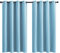 Homxi Blickdichter Vorhang Jugendzimmer 2er Set 2 x 107Wx213L cm,Vorhänge Kinderzimmer Blickdicht Hellblau Einfarbig Ösenvorhang Gardine