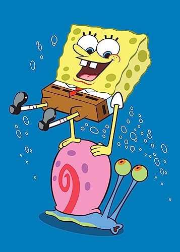 Displate Offiziell SpongeBob MetallPoster Magnetische Befestigung Inklusive Lizenziert Bilder Hochwertiges Poster SpongeBob And Gary 45 cm x 32 cm