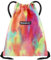 FenFang Turnbeutel mit Kordelzug, Kordelzugbeutel Sportrucksack Klein Turnsack Rucksack Beutel Faltbar, Tunnelzug Gymsack Sportbeutel Daypack mit Reißverschluß Innentasche Damen Frauen (Orange)
