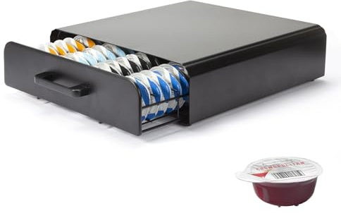 SYSYLY Porte Capsules Compatible pour Capsules Tassimo et Bartesian,Tiroir de Rangement pour capsules de café,Organisateur de capsules pour cocktails.