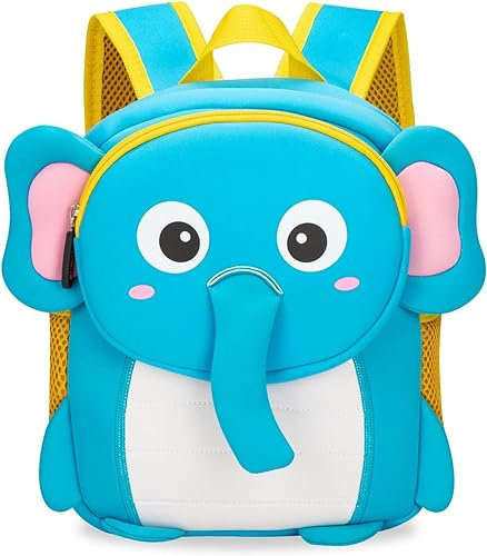 Lazeny Mochila Infantil Mochila Kindergarten para Niños Preescolar Bolso Escolar, Animales Lindo Primaria Pequeña Guardería Mochila, Chico Chica Bebe Mochila para 1-6 años (Elefante Azul)