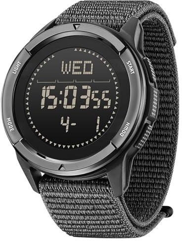 findtime Herren Digital Uhr Schrittzähler Uhren Kompass Militär Wasserdicht Armbanduhr Outdoor Sport Uhr Kalorien LED Leuchtende Stoppuhr Alarm Countdown Armbanduhr Schwarz Grün
