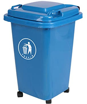 KUMIAO 30/50 Litres Wheelie Bin - Outdoor Roller Waste Bins | Large Capacity Plastic Rubbish Can for Factory, Corridor, Theaters