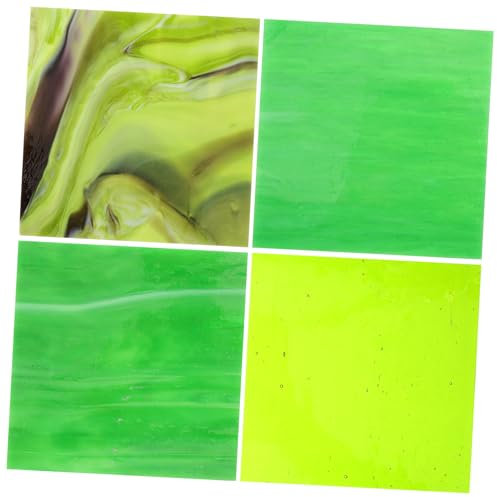 LALAFINA 4 Stück Mosaikglasstücke Bilderrahmen selber machen mosaik Fliese Vasen Wohnkultur Bastelbedarf für Schmuck und Kunst DIY-Materialien Durchscheinend Malmaterial