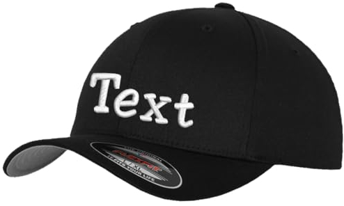 Flexfit Wooly Combed Basecap Bestickt mit Wunschtext (DE/NL/SE/PL, Alphanumerisch, XS, S, Black)