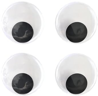Wisafory 2 Paar Wackelaugen Selbstklebend Augen Riesige Kulleraugen Wiggle Googly Augen Kunststoff Puppe Augen Wackelaugen für Kühlschränke Heimwerkerhandwerk Partydekorationen 10cm