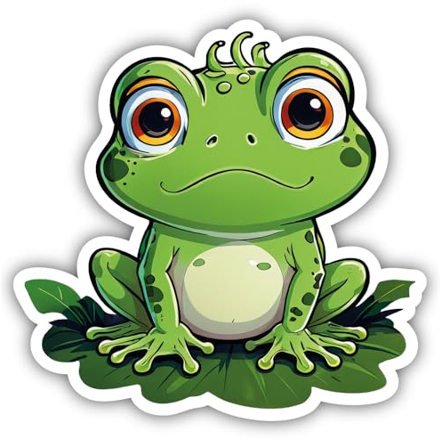 Samunshi® Süßer Frosch Aufkleber Autoaufkleber für Motorrad Fahrrad Roller oder Auto Sticker Fahrrad Mtb Mountainbike Rennrad Comic Cartoon Tier Sticker 50cm Süßer Frosch