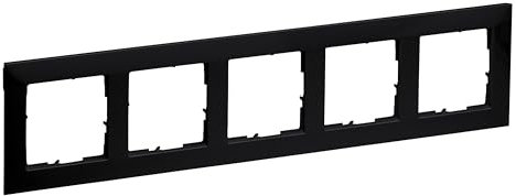 LEGRAND, SEANO 5-fach Rahmen, Thermoplast, Halogenfrei, Abmessungen: 87 x 372 mm, Farbe: Schwarz lackiert, 765375
