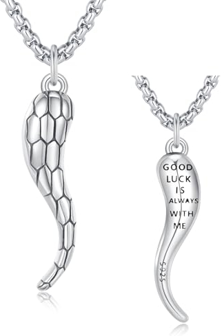 Italienisch Horn Halskette Herren 925 Sterling Silber Italienisch Horn Anhänger Halskette Lucky Silver Italienisch Cornicello Schmuck Geschenk für Männer Frauen