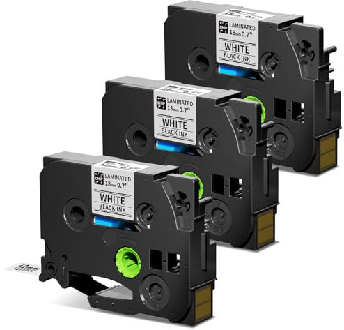 Vixic kompatibel für Brother P-touch Bänder 18mm Schriftband für Brother TZ Tape TZ-241 TZe241 Schwarz auf Weiß für PT-2030 PT-D450VP PT-D400 PTE300VP PTE500VP PT-D600 PT-P750W (3-Pack)