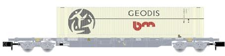 ARNOLD HN6649 F-NOVA 4-achsiger 60-Containerwagen SGSS grau mit grauem 45-Container GEODIS Ep VI Rolling Stock - Waggons