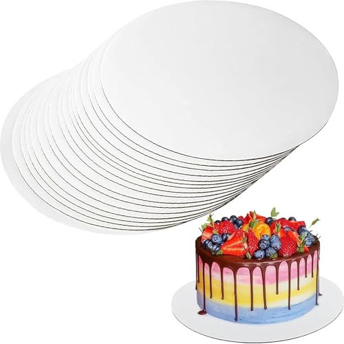 20 Stück Tortenunterlage Rund 30cm, Cake Board Weiß, Premium Tortenplatte Pappe für Kuchen und Torten
