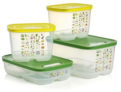 Tupperware Fridgesmart 4-teiliges Frischhaltedosen-Set, spülmaschinenfest und BPA-frei (4 Behälter, 4 Deckel)