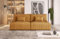 Moderno Sofa mit Schlaffunktion Modulo - Modern Cord Sofa mit 2 Sitzen und Robusten Überzug - Modular Schlafcouch - Couch mit Bettzeugcontainern - 210x80x108 cm - Senf