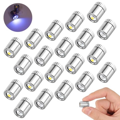 Bubuny 20PCS Mini LED Lights, Small Led Lights for Dollhouse, Mini Electric Lights for Hand Crafts, Tiny Lights for DIY Decoration Crafts Dollhouse Accessories, Warm white, Colored Lights