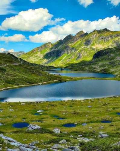 Puzzle für Erwachsene, 2000 Teile, Puzzle für Erwachsene, Berge, See, Wolken, 70 x 100 cm