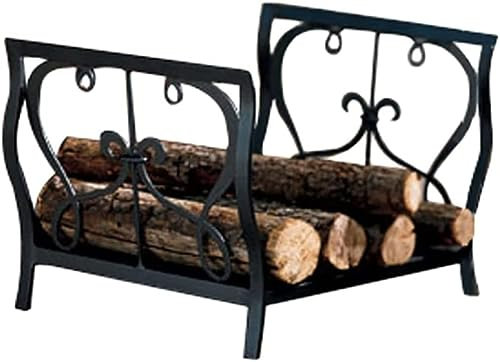 Support de rangement de bûches de bois de chauffage d'intérieur en métal Support de rangement de bûches de bois de chauffage Support de bois de chauffage robuste et rétro Stockage de bois d