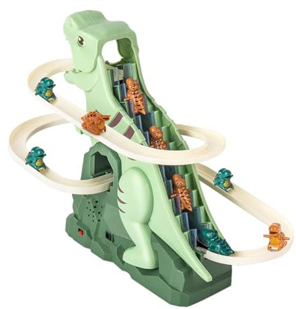 Jouet D'escalier Électrique Pour Monter Les Escaliers - Piste De Jouets De Dinosaures | Jouet Toboggan D'escalade Dinosaure | Jouet Pour Monter Les Escaliers, Petits Canards Avec Lumières Et Musique |