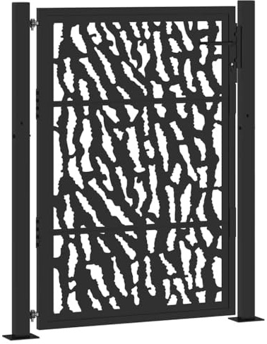 vidaXL Gartentor Schwarz 100x125 cm Stahl Trace Design