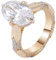 KnSam 14 Karat Gold Solitärring Echt Gold Schmuck, Klassiker Pärchen Ringe 2ct Moissanit Oval, Partnerringe Verlobungsring Au 585, Gr.57 (18.1)
