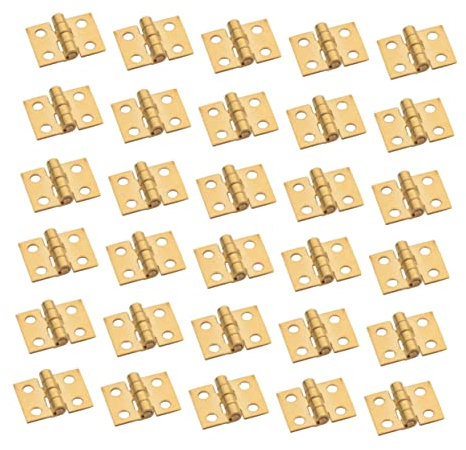Housoutil Einsteckscharniere Mini 30 Stück Mini-scharniere Für Die Holzbearbeitung Schmuckschatullen Schubladen Kupferlegierung Leicht Zu Öffnen Und Zu Schließen