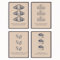 MJ-GRAPHICS® 4er Poster-Set Küche Bilder Kaffee Poster Fine-Art Croissant Französisches Café Posterset Macaron Bohnen Paris Bistro Wandbild Küchenbild Esszimmer Café-Ecke Büro A4 ohne Rahmen